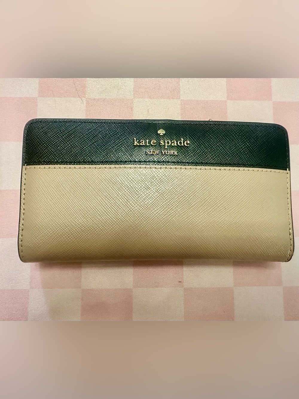 kate spade Two-Tone Black and Cream Saffiano Wallet
